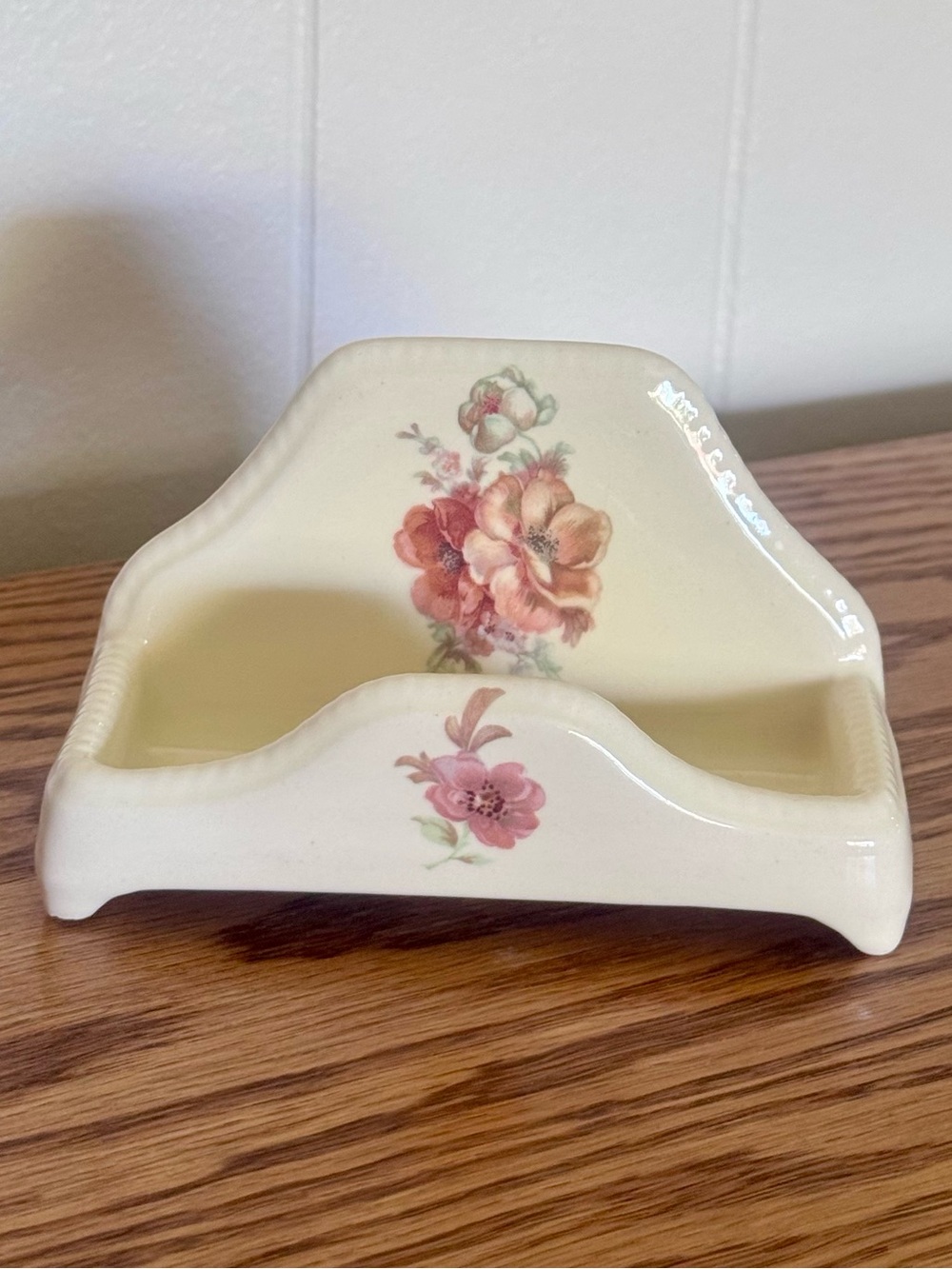Vintage Floral Ceramic Soap Dish Holder Athena California Bathroom Decor